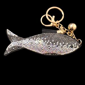 Sparkling Fish Bsg Charm Keychain with Gold Accents